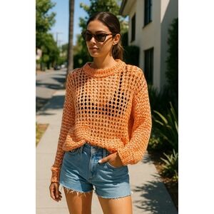 Acne Studios Knit Sweater – Orange/White – Size M